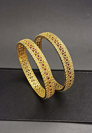 Kemp Stone Studded Bangle Pair