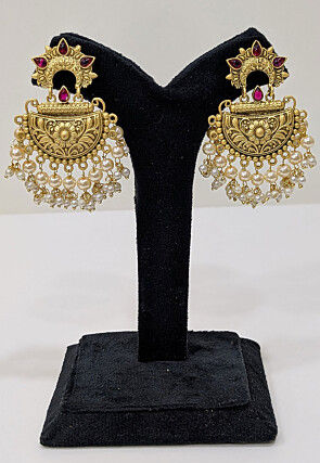 Kemp Stone Studded Chandbali Earrings
