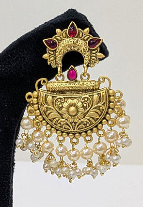 Kemp Stone Studded Chandbali Earrings