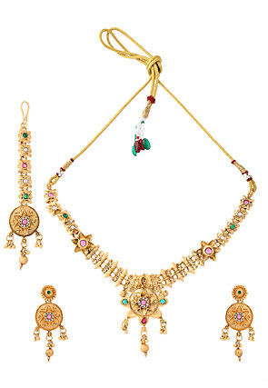 Kemp Stone Studded Choker Necklace Set