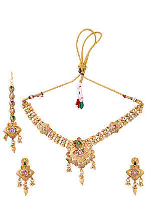 Kemp Stone Studded Choker Necklace Set