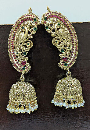 Kemp Stone Studded Jhumka Style Earrings