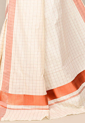 Kerala Kasavu Pure Cotton Saree in Cream