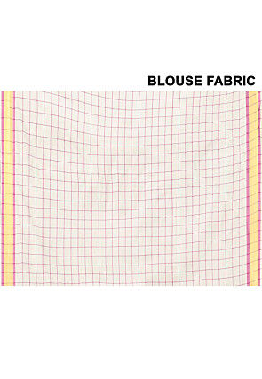 Kerala Kasavu Pure Cotton Saree in Off White