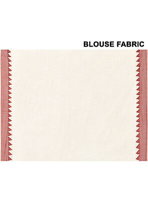 Kerala Kasavu Pure Cotton Saree in Off White