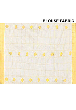 Kerala Kasavu Pure Cotton Saree in Off White