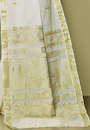 Kerala Kasavu Saree in Cream