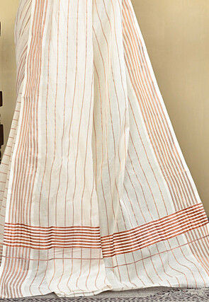 Kerela Kasavu Pure Cotton Saree in Off White