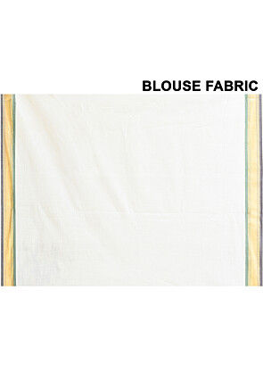 Kerela Kasavu Pure Cotton Saree in Off White