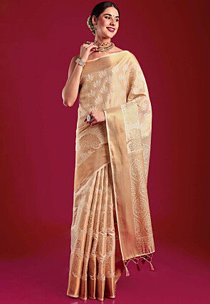 Kerela Kasavu Silk Saree in Cream