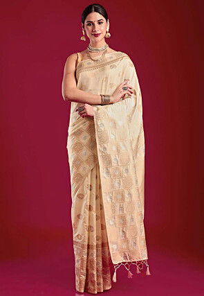 Kerela Kasavu Silk Saree in Cream