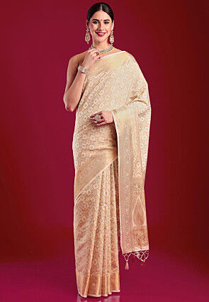 Kerela Kasavu Silk Saree in Cream