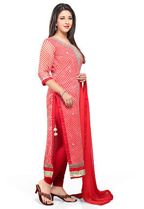 Straight Cut Suit In Red