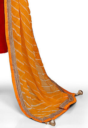 Plain Cotton Silk Anarkali Suit in Red