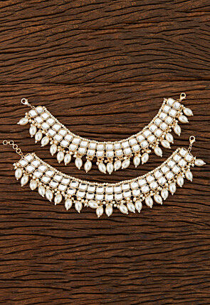 Kundan Adjustable Anklet Pair