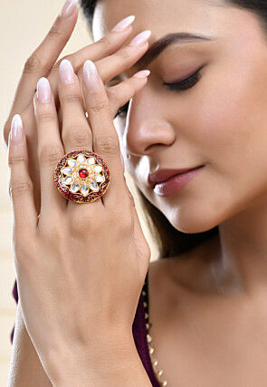 Kundan Adjustable Ring