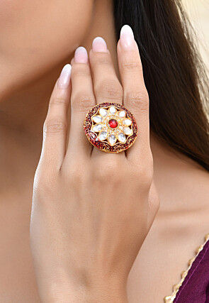 Kundan Adjustable Ring
