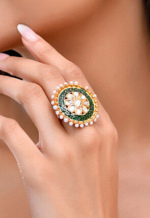 Kundan Adjustable Ring