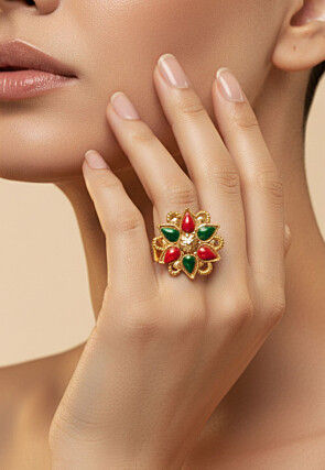 Kundan Adjustable Ring