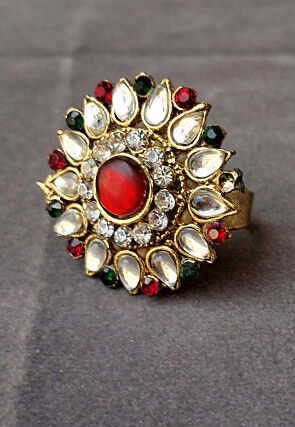 Kundan Adjustable Ring