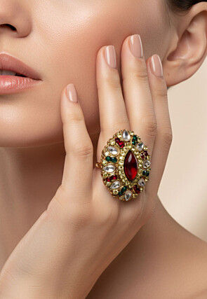 Kundan Adjustable Ring