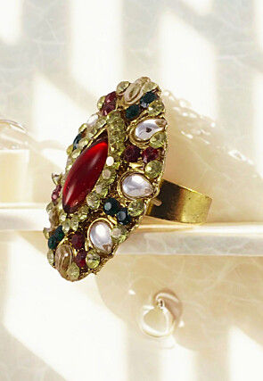 Kundan Adjustable Ring