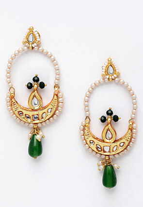 ZeroKaata Fashion Jewellery Blue and Green Chandbali Necklace and Earrings Combo for Women & Girls