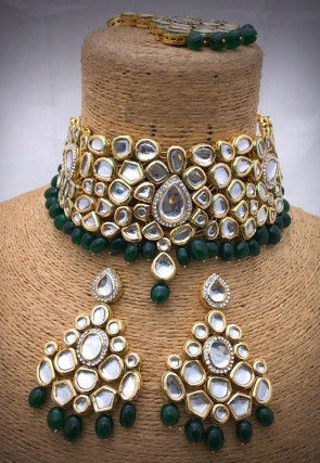 Creative Jewels  Rangoli Red Designer Necklace Indian Pearl Choker Best Quality Women Jewelry Set N73