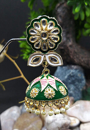 Kundan Jhumka Style Earrings