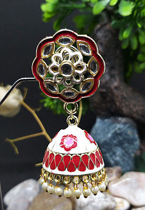 Kundan Jhumka Style Earrings