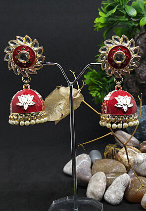 Kundan Jhumka Style Earrings