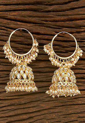 Kundan Jhumka Style Earrings