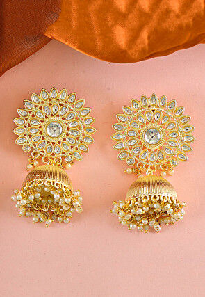 Kundan Jhumka Style Earrings