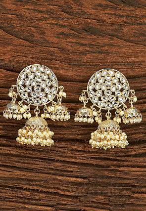 Kundan Jhumka Style Earrings