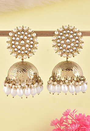 Kundan Jhumka Style Earrings
