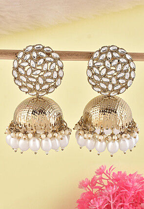 Kundan Jhumka Style Earrings