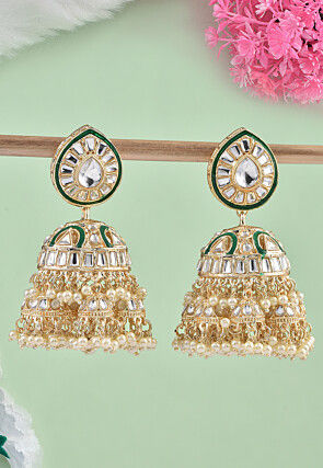 Kundan Jhumka Style Earrings