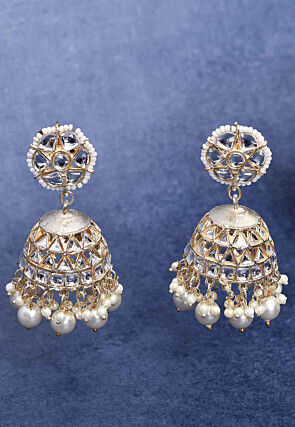 Kundan Jhumka Style Earrings