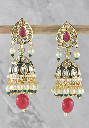 Kundan Jhumka Style Earrings