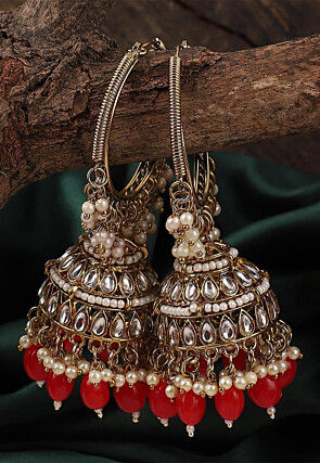 Kundan Jhumka Style Earrings