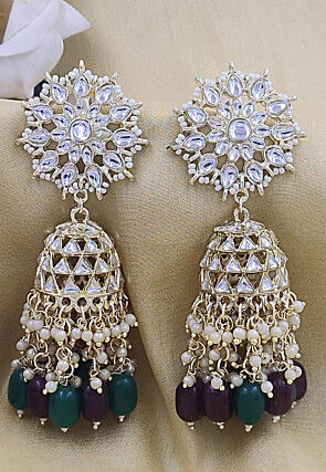Purple Earrings Buy Trendy Designs of Earrings Online For Women Utsav Fashion