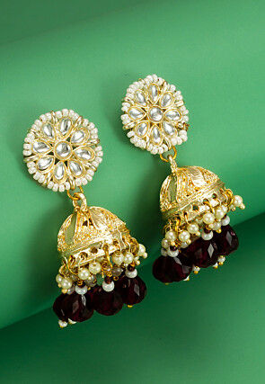 Kundan Jhumka Style Earrings