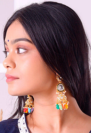 Kundan Jhumka Style Earrings