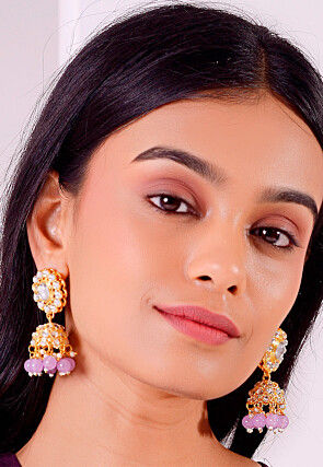 Kundan Jhumka Style Earrings