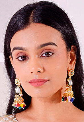 Kundan Jhumka Style Earrings