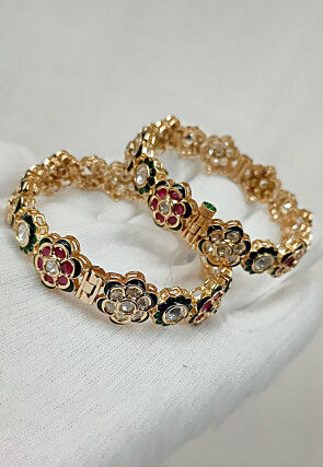 Kundan Openable Bangle Pair