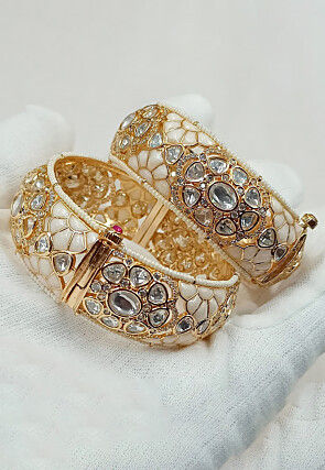 Kundan Openable Bangle Pair