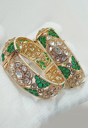 Kundan Openable Bangle Pair
