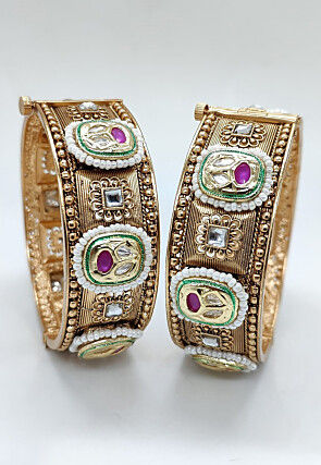 Kundan Openable Bangle Pair