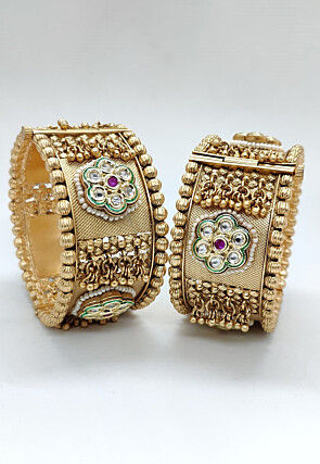 Kundan Openable Bangle Pair